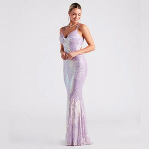 Windsor Lilac Sequin Dress Juniors size Small Party Formal Evening Gown